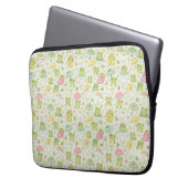 Kawaii Frog Rainy Day Pattern Wrapping ラップトップスリーブ (正面左)