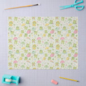 Kawaii Frog Rainy Day Pattern Wrapping Paper 薄葉紙 (クラフト)