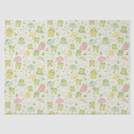 Kawaii Frog Rainy Day Pattern Wrapping Paper 薄葉紙