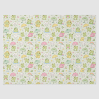 Kawaii Frog Rainy Day Pattern Wrapping Paper 薄葉紙