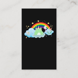 Kawaii Frog Unicorn Rainbow Colorful Cottagecore 名刺
