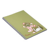 Kawaii Frog with Matcha Cake Personalized Note ノートブック (右側)