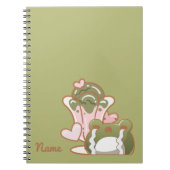 Kawaii Frog with Matcha Cake Personalized Note ノートブック (正面)