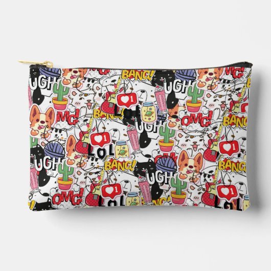 kawaii funny pet design - cute animal lover  アクセサリーポーチ (正面)