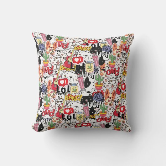 kawaii funny pet design - cute animal lover  クッション (正面)