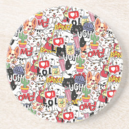 kawaii funny pet design - cute animal lover  コースター