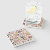 kawaii funny pet design - cute animal lover  ストーンコースター (横)