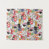 kawaii funny pet design - cute animal lover  タペストリー (正面(横))