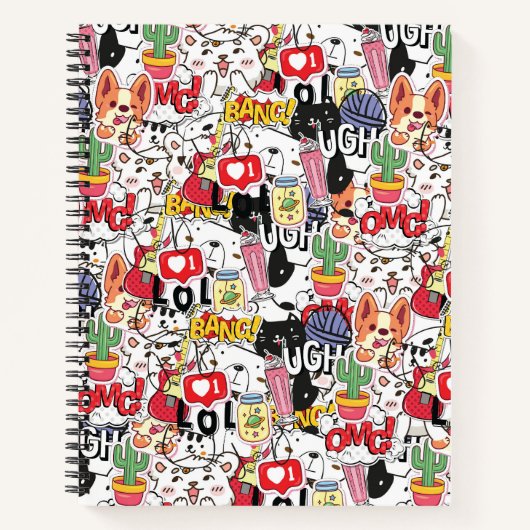 kawaii funny pet design - cute animal lover  ノートブック (正面)