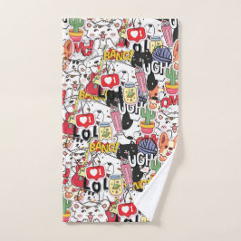 kawaii funny pet design - cute animal lover  ハンドタオル