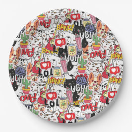kawaii funny pet design - cute animal lover  ペーパープレート