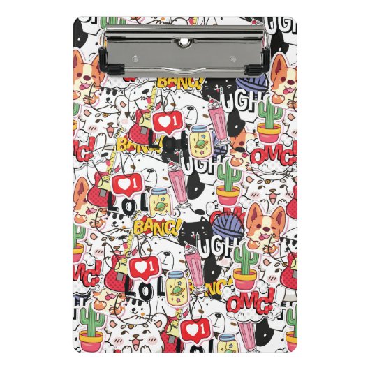 kawaii funny pet design - cute animal lover  ミニクリップボード (正面)