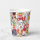 kawaii funny pet design - cute animal lover  紙コップ (裏面)