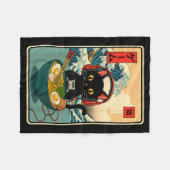 Kawaii Gamer Cat Ramen Retro Japanese Funny Cat Ga フリースブランケット (正面(横))
