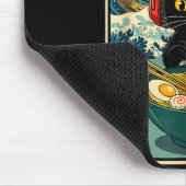 Kawaii Gamer Cat Ramen Retro Japanese Funny Cat Ga マウスパッド (コーナー)
