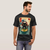 Kawaii Gamer Cat Ramen Retro Japanese Funny Cat Ga Tシャツ (正面フル)