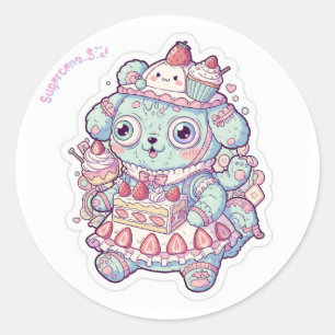 🍰KAWAII Gaming Rabbit Maid - Unique Shortcake Dre ラウンドシール