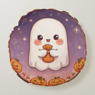 Kawaii Ghost Round Pillow ラウンドクッション