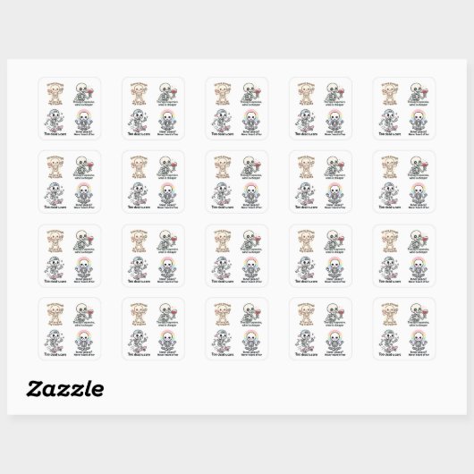 Kawaii Ghost Sticker Sheet | Halloween Sticker Set スクエアシール (シート)