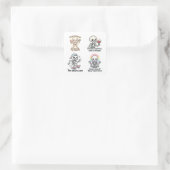 Kawaii Ghost Sticker Sheet | Halloween Sticker Set スクエアシール (バッグ)