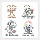 Kawaii Ghost Sticker Sheet | Halloween Sticker Set スクエアシール (正面)