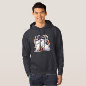 Kawaii Ghosts Halloween Hoodie- Grey Sweatshirt パーカ (正面フル)