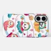 Kawaii ghosts wearing costumes floating around can Case-Mate iPhoneケース (裏面 (横))