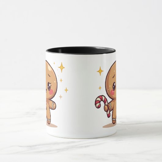 Kawaii Gingerbread Man Cute Christmas Coffee Mug マグカップ (中央)