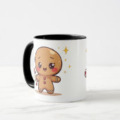Kawaii Gingerbread Man Cute Christmas Coffee Mug マグカップ (正面左)