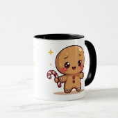 Kawaii Gingerbread Man Cute Christmas Coffee Mug マグカップ (正面右)