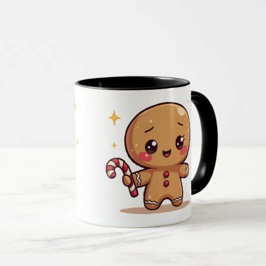 Kawaii Gingerbread Man Cute Christmas Coffee Mug マグカップ (正面右)
