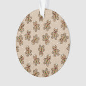 Kawaii Gingerbread Man Pattern  オーナメント (正面)