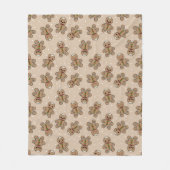 Kawaii Gingerbread Man Pattern  フリースブランケット (正面)