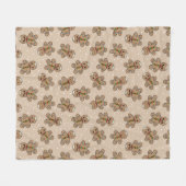 Kawaii Gingerbread Man Pattern  フリースブランケット (正面(横))