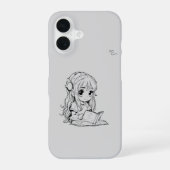 Kawaii Girl iPhone 16 Protective Case – Cute Anime iPhone 16ケース (裏面)