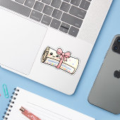 Kawaii Graduation Diploma Scroll Ribbon Cute シール (ノートパソコンとiPhone)