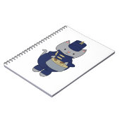 Kawaii Grey Cat Marching Band Drummer Illustration ノートブック (左側)