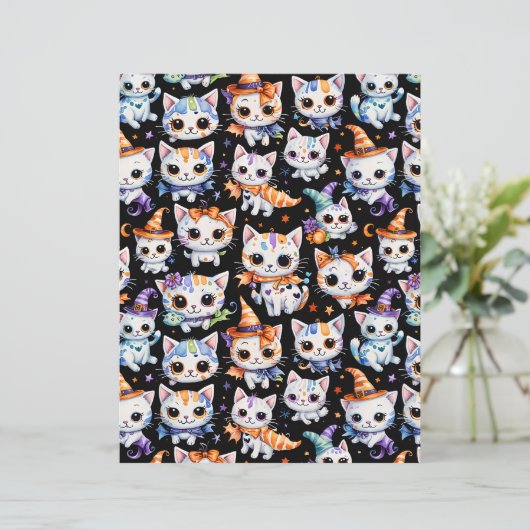 Kawaii Halloween Witch Kitten Scrapbook Paper (スタンド正面)
