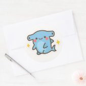 Kawaii Hammerhead Shark Sticker ラウンドシール (封筒)