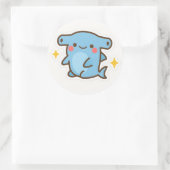 Kawaii Hammerhead Shark Sticker ラウンドシール (バッグ)