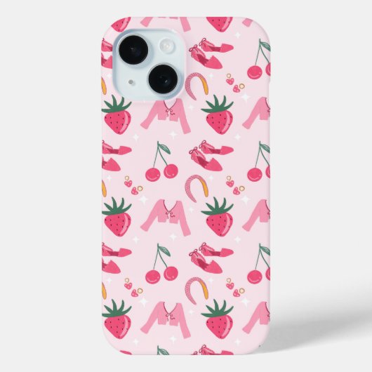 Kawaii Hand-drawn Girly Things Seamless Pattern Case-Mate iPhoneケース (裏面)