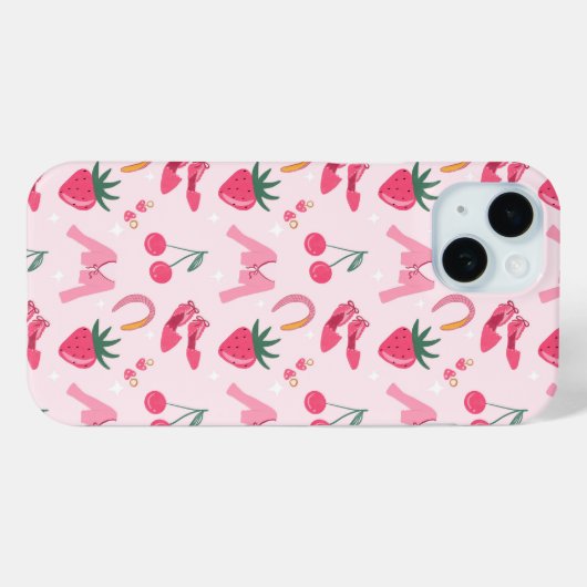 Kawaii Hand-drawn Girly Things Seamless Pattern Case-Mate iPhoneケース (裏面 (横))