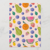Kawaii Hand-drawn Happy Fruits 招待状 (正面)