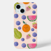 Kawaii Hand-drawn Happy Fruits Case-Mate iPhoneケース (裏面)