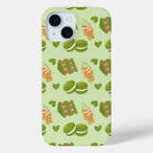 Kawaii Hand-Drawn Matcha Sweets Seamless Pattern Case-Mate iPhoneケース (裏面)