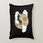 Kawaii Happy Bat Flying on Full Moon アクセントクッション (正面(垂直))