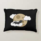 Kawaii Happy Bat Flying on Full Moon アクセントクッション (裏面)