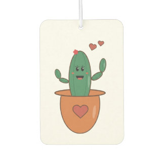 Kawaii Happy Cactus Graphic – Cute Smiling  カーエアーフレッシュナー