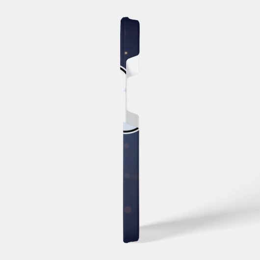 Kawaii Happy Cloud Gold Hearts Blue iPhoneケース (左側面)