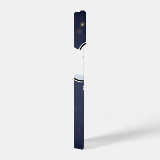 Kawaii Happy Cloud Gold Hearts Blue iPhoneケース (右側面)